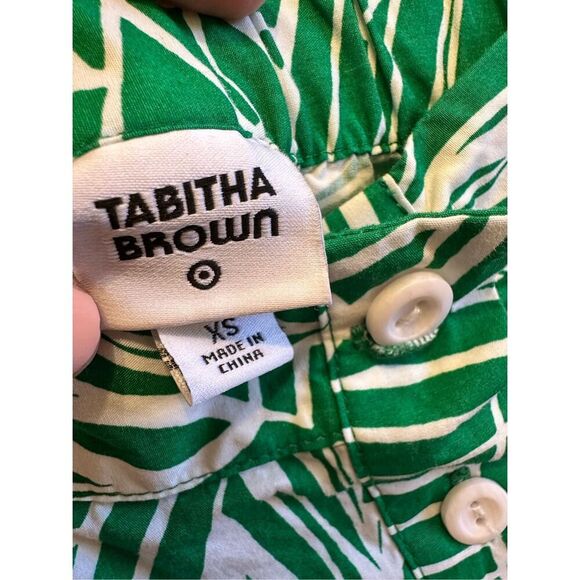 Tabitha Brown Green and White Linear Floral Print Maxi Skirt Size XS - Picture 3 of 4